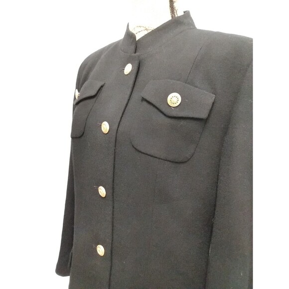 Herbert Grossman By Cynthia Sobel black Gold Pocket Short Tailored Jacket Sz 14 - Picture 3 of 8